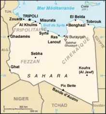 Description de l'image Libya-CIA WFB Map-fr.png.