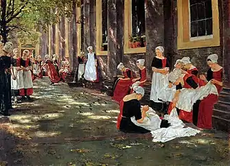 Moment de liberté dans un orphelinat d'Amsterdam, Max Liebermann, de 1881 à 1882.