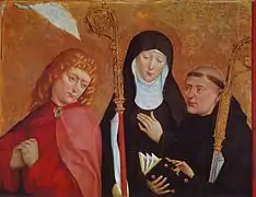 l'apôtre Jean, sainte Scolastique et saint Benoît, National Gallery, London