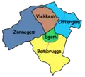 Localisation d'Egem dans Bambrugge et les sections limitrophes