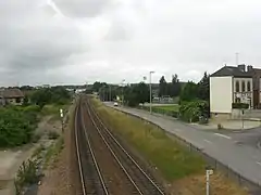 La ligne à Troyes, en direction de Paris.