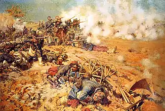 La Ligne de feu, épisode de la bataille du 16 août 1870 à Rezonville (1886), Gravelotte, musée de la Guerre de 1870 et de l'Annexion.