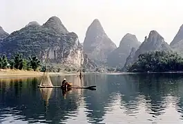 Pêcheur sur la rivière Li.