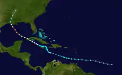 Parcours de l'ouragan Lili