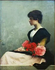 Jeune femme assise tenant des fleurs dans les bras (1889), palais des Beaux-Arts de Lille.