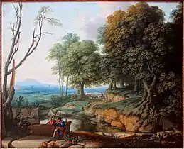 Paysage au joueur de flute, vers 1650, Laurent de La Hyre.