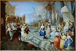 Bal sur la terrasse d'un palais, 1658, Hieronymus Janssens.