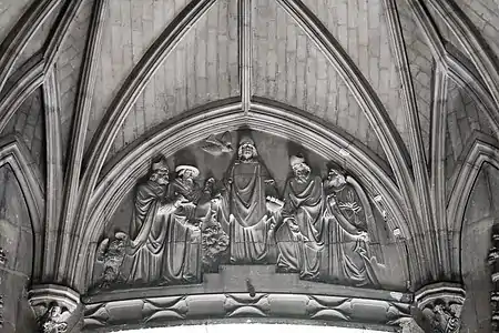 Tympan de la mission grégorienne dans église paroissiale Saint-Maurice de Lille, vers 1875.