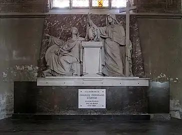 Le monument funéraire de Charles Ferdinand d'Artois.