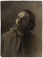 Lilly Walther (et) (1866‒1946), Portrait d'un homme, 1909. Papier, fusain.