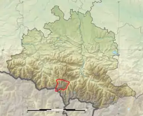 Limites du massif dans le département de l'Ariège.