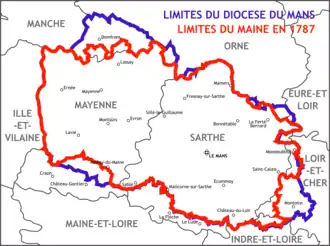 Carte superposant les limites des départements à celles des anciennes entités.