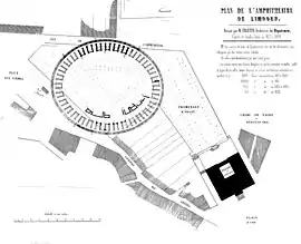 Plan de masse de l'amphithéâtre (1852).