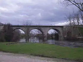 Le pont depuis les bords de Vienne.