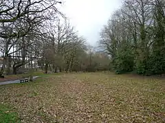 Vue du parc en hiver.