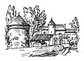 Logis du Magnou, vue vers l'ouest, en 1865.