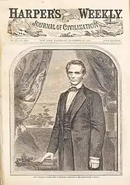 Couverture du Harper's Weekly du 10 novembre 1860 avec un portrait du président Lincoln.