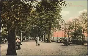 L'allée du Schlossgarten avec ses tilleuls (vers 1900)