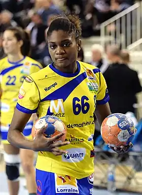 Lindsay Burlet le 12 novembre 2014 sous le maillot de Metz.