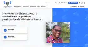 Aperçu de la page d’accueilde Lingua Libre en décembre 2020