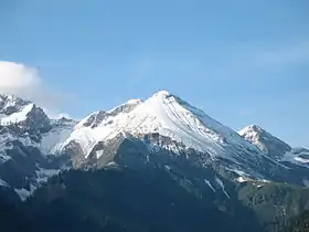 Vue du Linkerskopf depuis la vallée du Stillach.