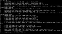 Une capture d'écran du noyau Linux au démarrage