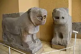 Lions gardiens de portes. Zincirli, Pergamon Museum.