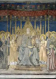 Lippo Memmi, détail de la Maestà de San Gimignano.