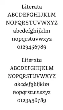 Description de l'image Literata specimen.png.