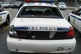 Une Ford Crown Victoria Police Interceptor de l'unité FBI Police sur le tournage