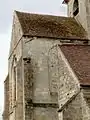 Chœur, côté nord, et toiture de la chapelle latérale.