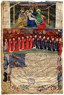 Portraits des capitouls de l'année 1436-1437 et la descente de croix.