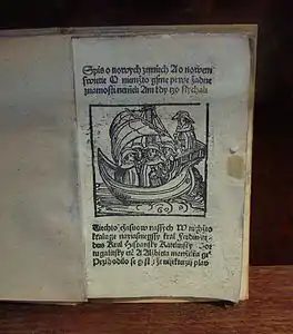 Le livre des nouvelles terres. Imprimé par Mikiláš Bakalář en 1506 à Pilsen
