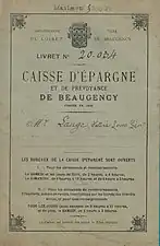 Exemple de livret à la fin des années 1910.