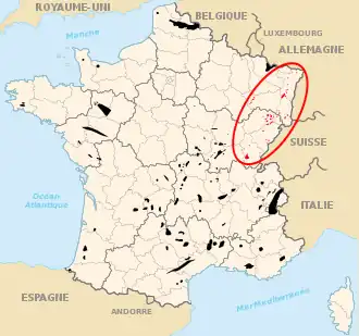 Carte des départements français.