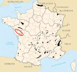 Carte des départements français.