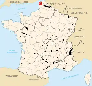 Carte des départements français.