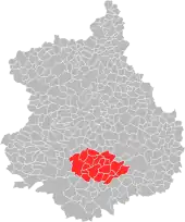 Carte de la communauté de communes du Bonnevalais dans le département d'Eure-et-Loir (2018).