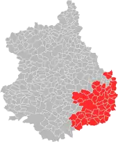 Carte de la communauté de communes Cœur de Beauce dans le département d'Eure-et-Loir (2018).