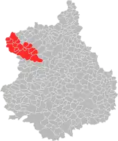 Carte de la communauté de communes des Forêts du Perche dans le département d'Eure-et-Loir (2018).