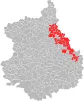 Carte de la communauté de communes des Portes Euréliennes d'Île-de-France dans le département d'Eure-et-Loir (2018).