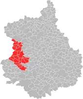 Carte de la communauté de communes Terres de Perche dans le département d'Eure-et-Loir (2018).