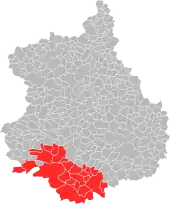 Carte de la communauté de communes du Grand Châteaudun dans le département d'Eure-et-Loir (2018).