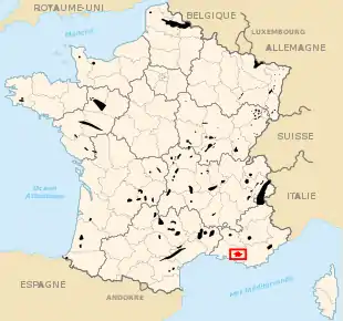 Carte des départements français.