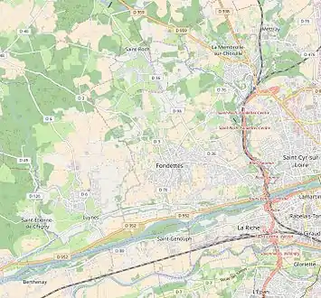 Carte représentant le réseau routier d'une commune.