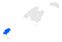 Localisation de l'île d'Ibizadans les Îles Baléares.