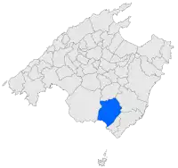 Localisation de Camposdans l'île de Majorque.