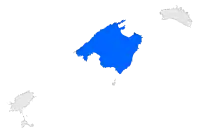 Localisation de l'île Majorquedans les Îles Baléares.