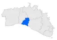 Localisation d'Es Migjorn Grandans l'île de Minorque.
