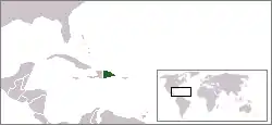 Localisation de la République dominicaine.